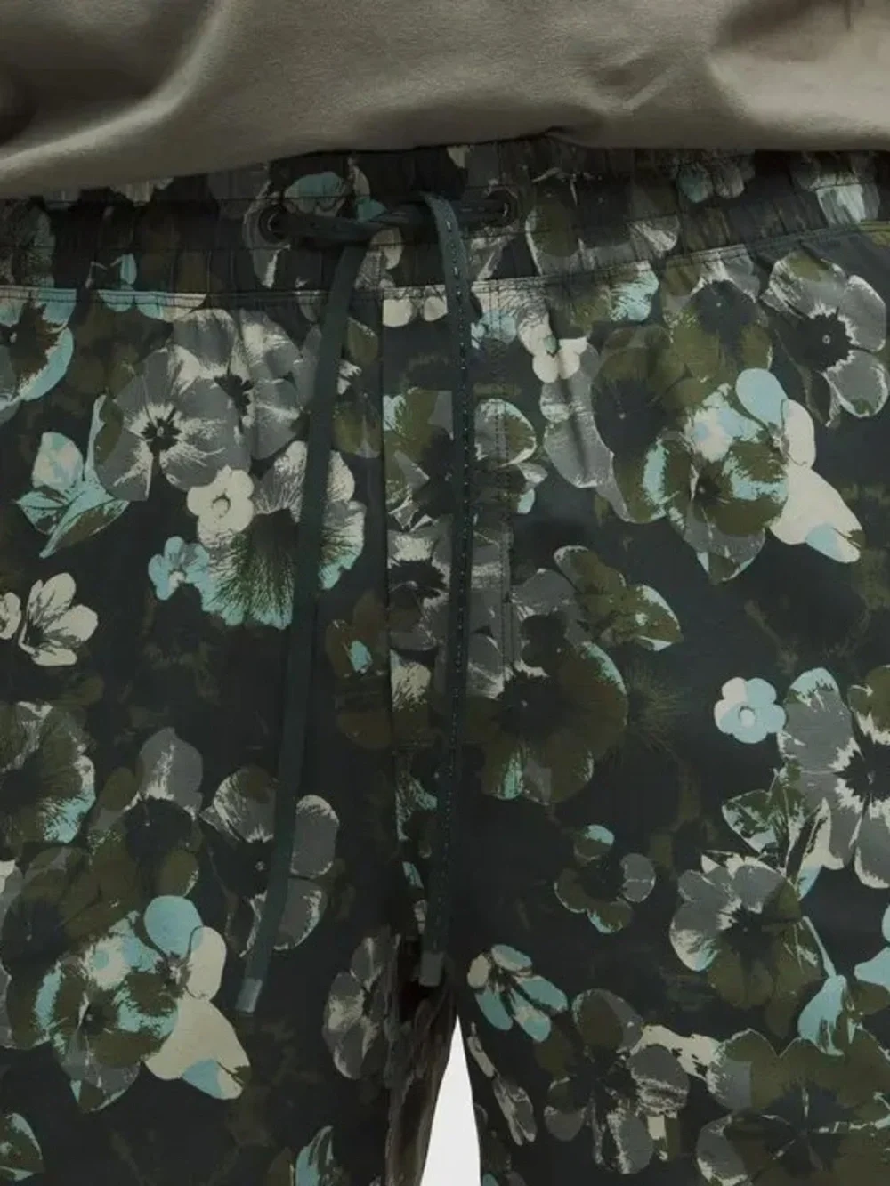 lululemon athletica Olive Green Floral Swim Trunks